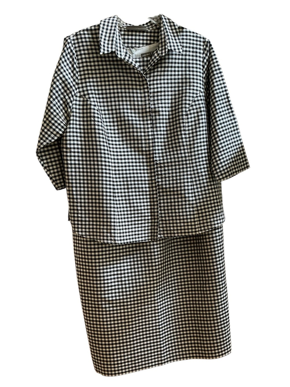 Valerie Stevens Black and White Silk Gingham Ensemble